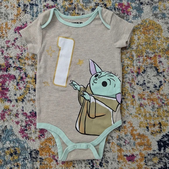 Star Wars Grogu First Birthday Bodysuit, The Child is One, 18 Months, Baby Yoda - Picture 1 of 5
